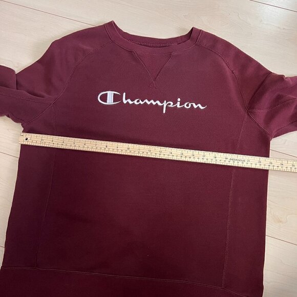 Champion Lightweight Logo Sweatshirt Size Lg Burgundy - Picture 9 of 12